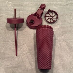 Hydrojug SHKR Burgundy Textured Tumbler with Straw